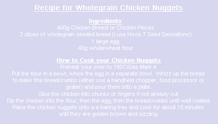 wholegrain low GI chicken nuggets recipe - how to make healthy chicken nuggets that are low gi and low sugar but still tasty
